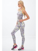 Colorful sports leggings in geometric shapes / lemon H0010 - Online store - Boutique